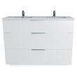 Meuble de salle de bain sous vasque avec double vasque encastrée 3 tiroirs, 120cm FARO blanc. Coloris disponibles : Blanc, Bois