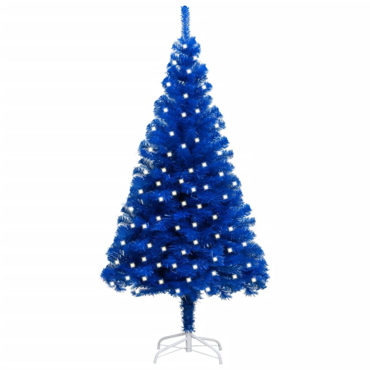 Sapin De Noel Artificiel Avec Led Intégré VIDAXL Sapin de Noël artificiel avec LED et support Bleu 240 cm PVC pas  cher à prix Auchan