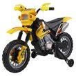 homcom moto cross électrique enfant 3 à 6 ans 6 v phares klaxon musiques 102 x 53 x 66 cm jaune et noir