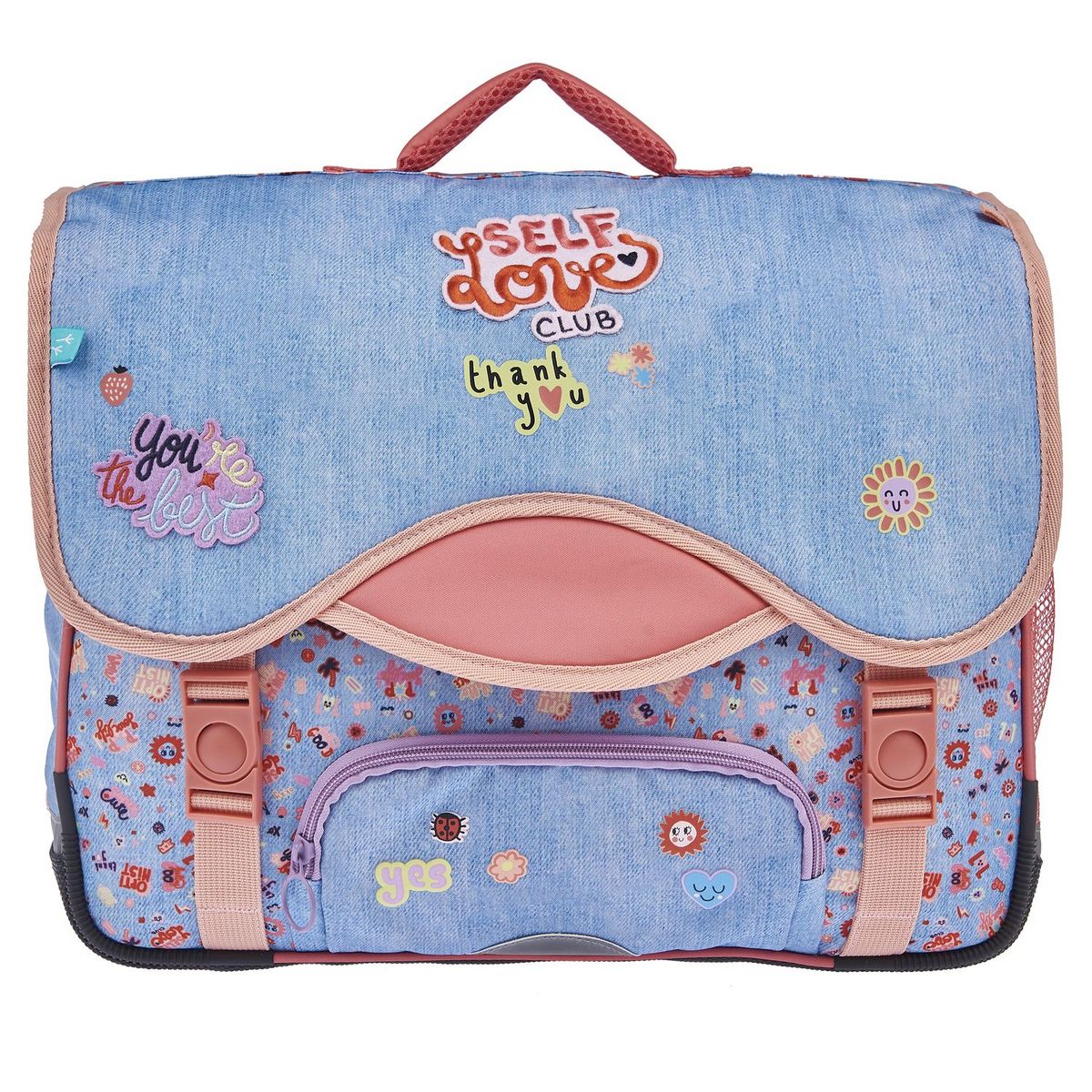 Cartable 41 cm bleu STICKY HAPPINESS