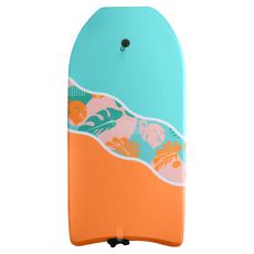 One Two Fun Planche de surf  Thème Tropical - Bleu/orange
