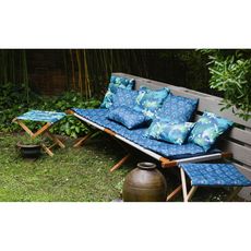 Jardin Privé Coussin bain de soleil ondulo 1740x600x50cm bleu marine JAKARTA