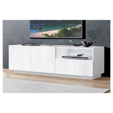 Meuble TV 2 portes 1 niche 1 tiroir L150cm VERONA (Blanc)