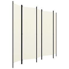 VIDAXL Cloison de separation 5 panneaux Blanc creme 250x180 cm