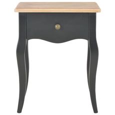 Table de chevet Noir et marron 40x30x50 cm Bois de pin massif