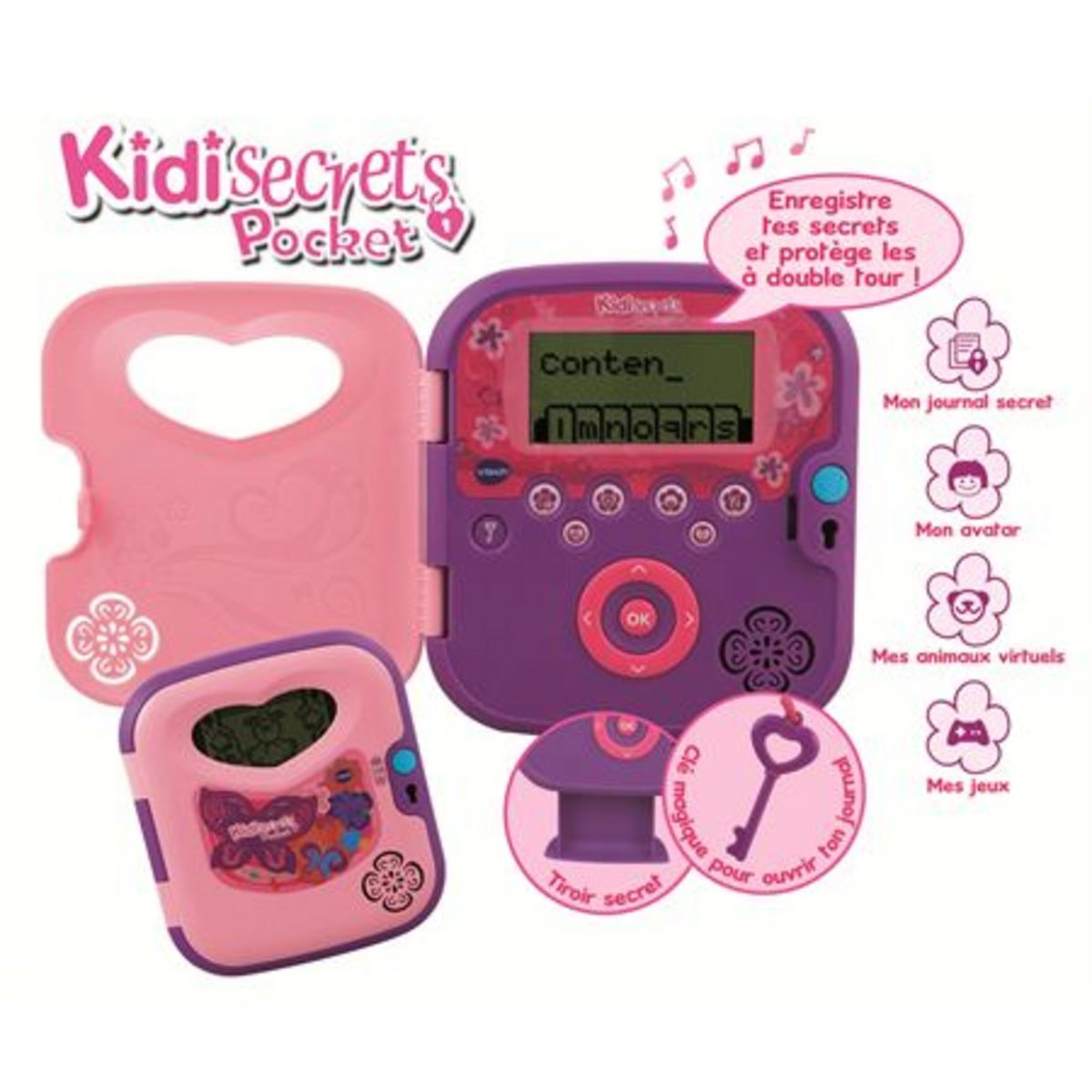 VTECH Kidi Secrets Mon journal à secrets bleu pas cher 