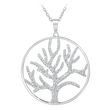 Collier arbre de vie orné de Cristaux scintillants par SC Crystal en Acier Rhodié argenté