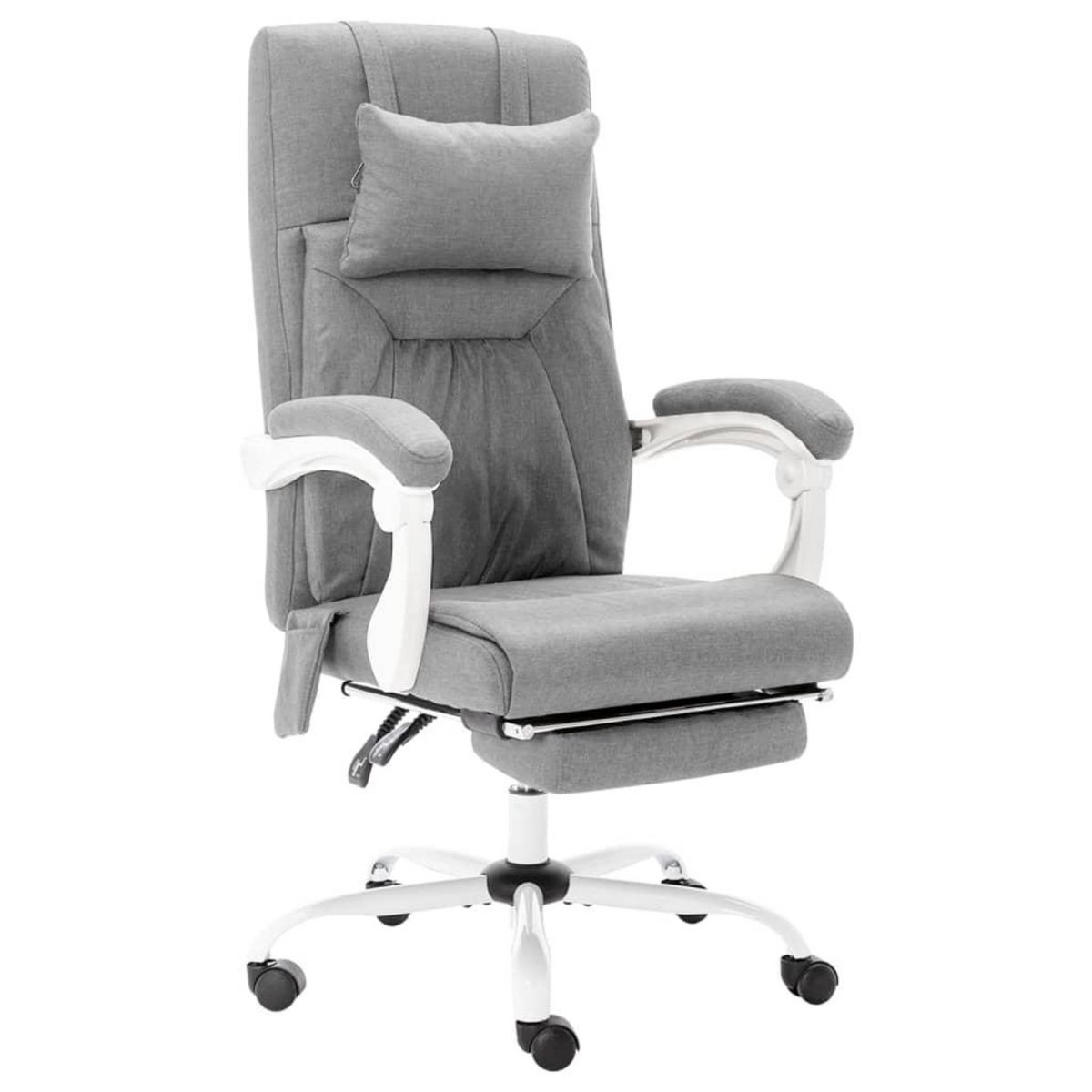 VIDAXL Chaise de bureau de massage Gris Tissu