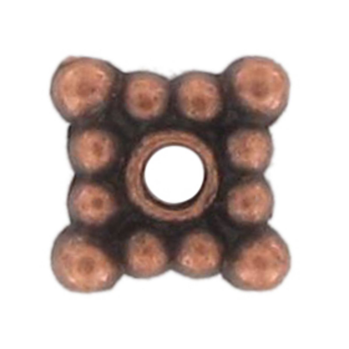 MegaCrea Perle rondelle intercalaire métal Carré 6 mm Cuivré 10 pièces