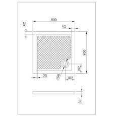 Aurlane Receveur acrylique carré antidérapant - 80 x 80