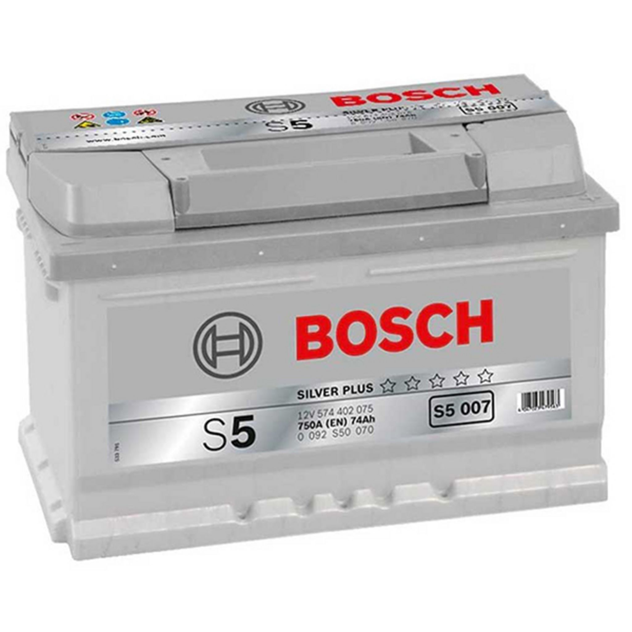 Batterie Bosch S5007 12v 74ah 750A 0092S50070 LB3D