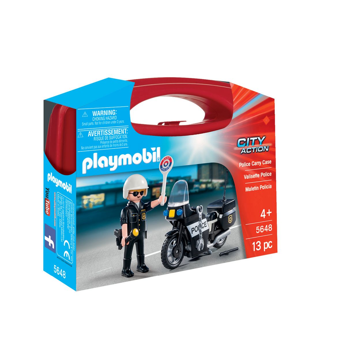 PLAYMOBIL 5648 - Valisette motard de police City Life