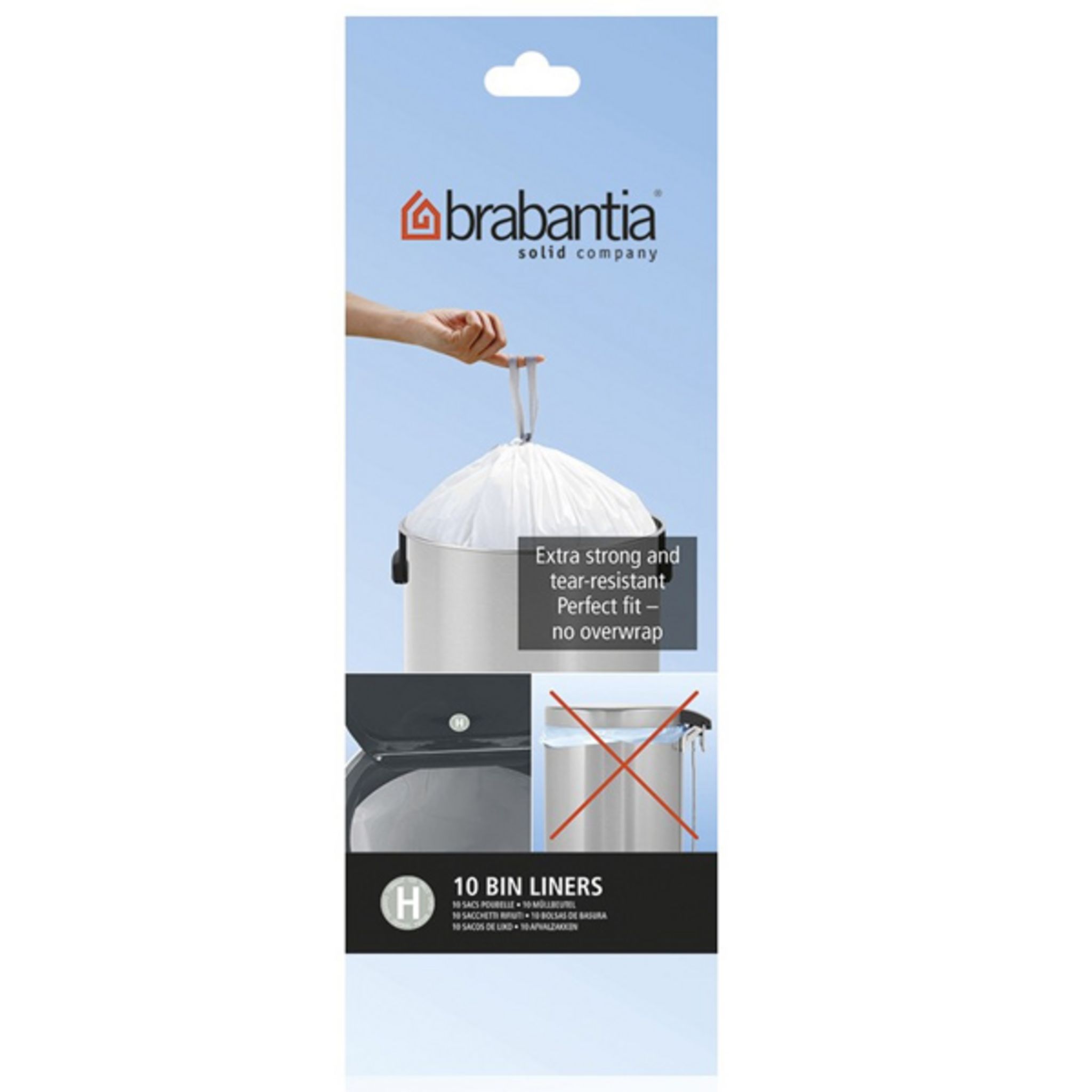 Brabantia Sacs poubelle 50-60L - Taille H, 10 sacs de 50-60L - Taille H