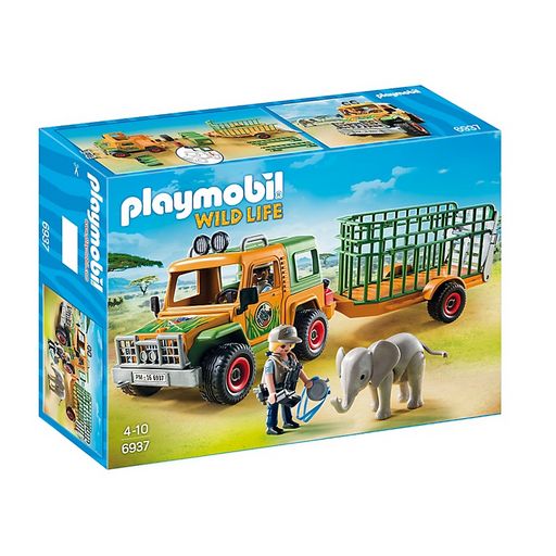 Playmobil 6937 Véhicule avec éléphanteau et soigneurs : : Jeux et  Jouets