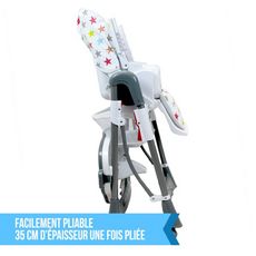 Chaise haute bébé pliable réglable hauteur dossier tablette (Multicolore)