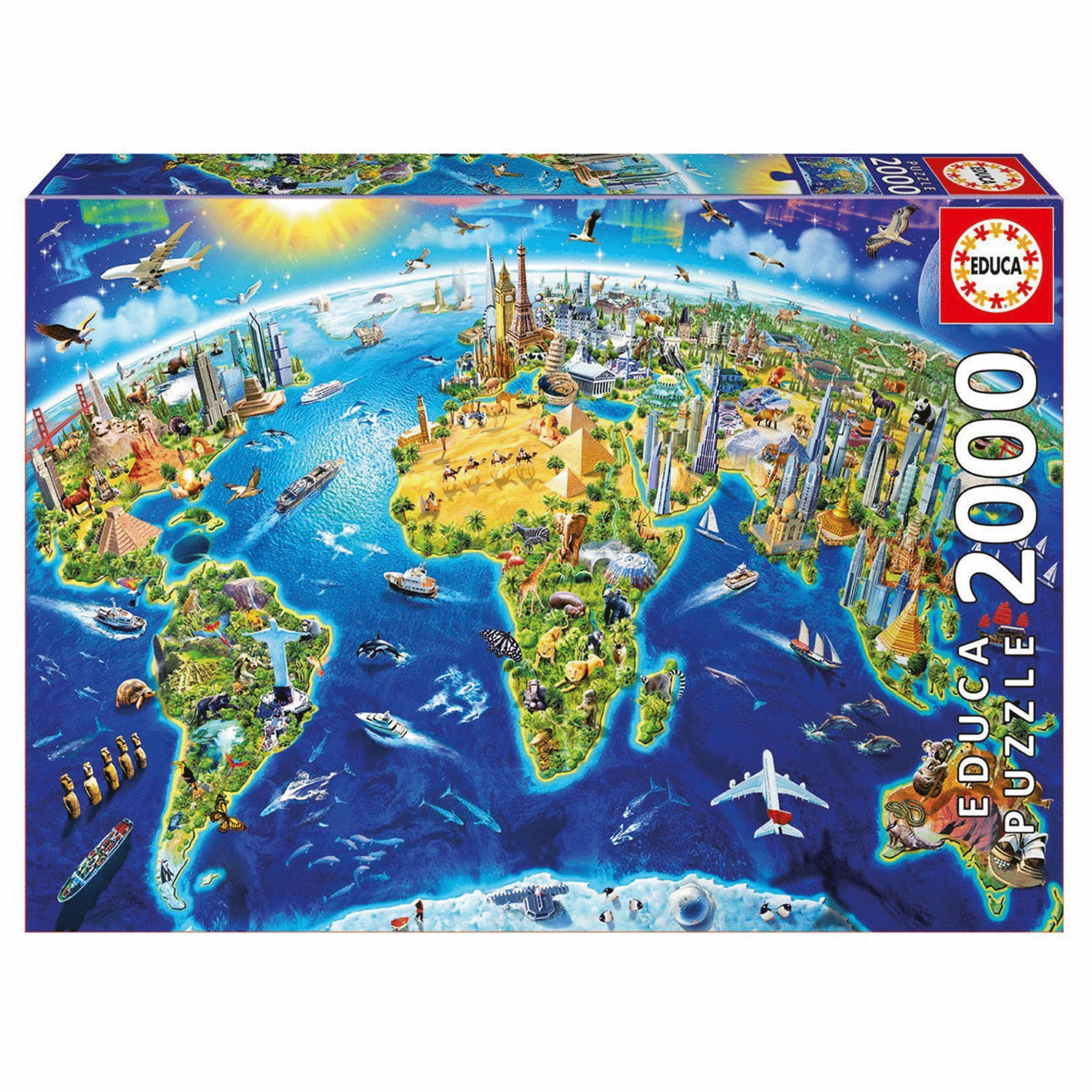 EDUCA Puzzle 2000 pièces : symboles du monde pas cher 