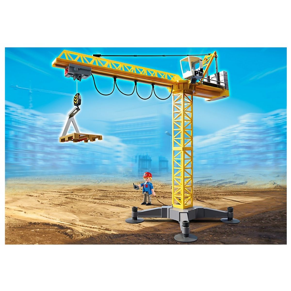 PLAYMOBIL 5466 Grande grue de chantier radiocommandée pas cher 