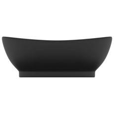 Lavabo ovale de luxe a trop-plein Noir mat 58,5x39 cm Ceramique