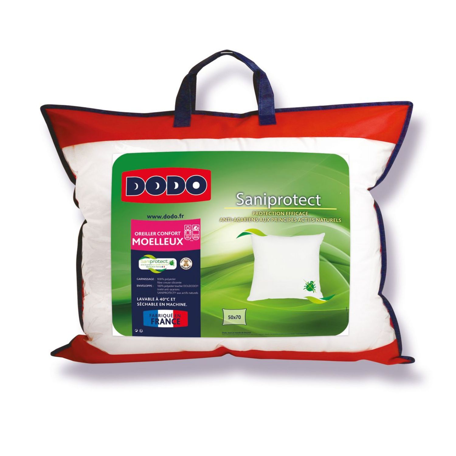 Dodo - oreiller 40x60 protection active anti-acariens moelleux