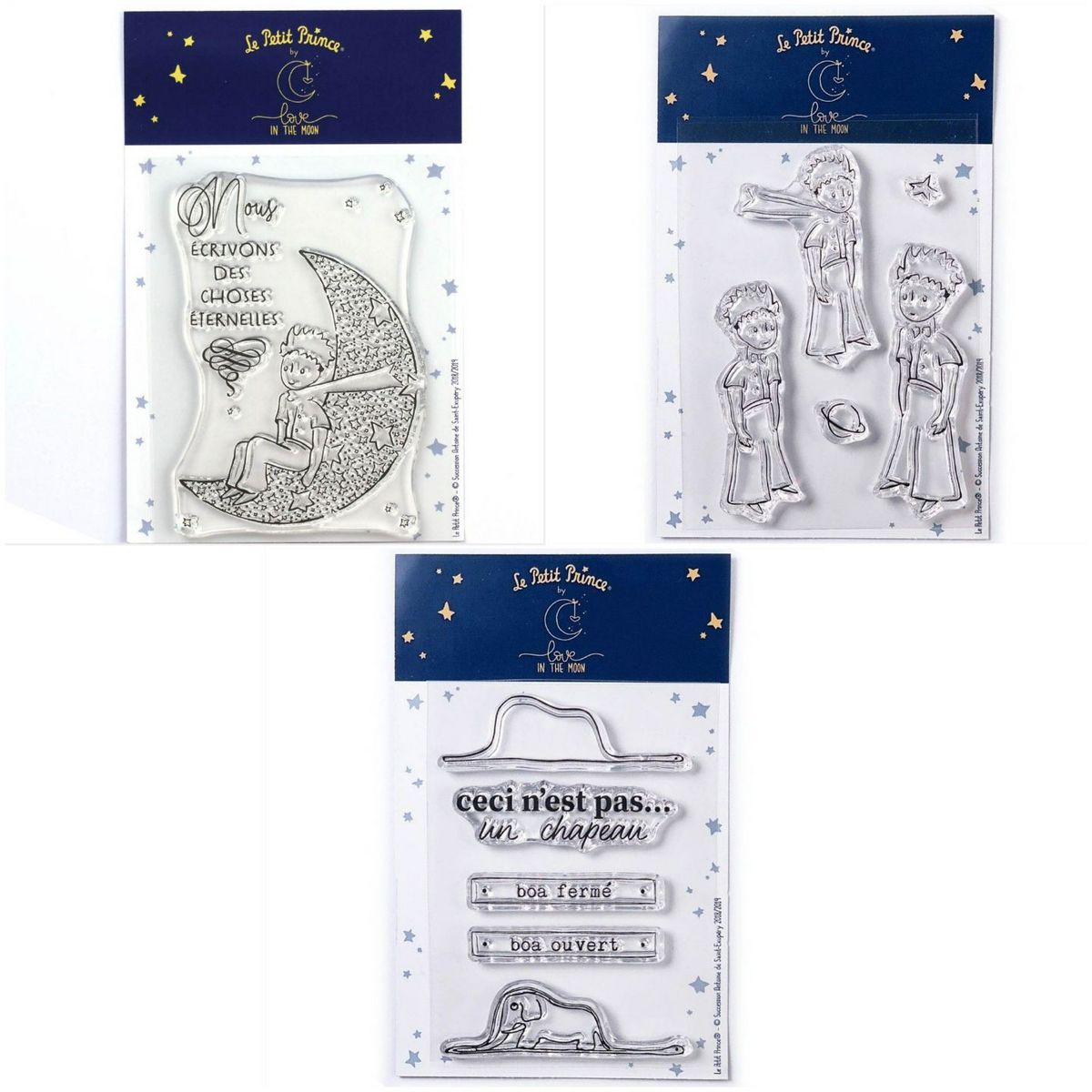 Youdoit 11 Tampons transparents Le Petit Prince et La lune + Etoiles + Boa Elephant