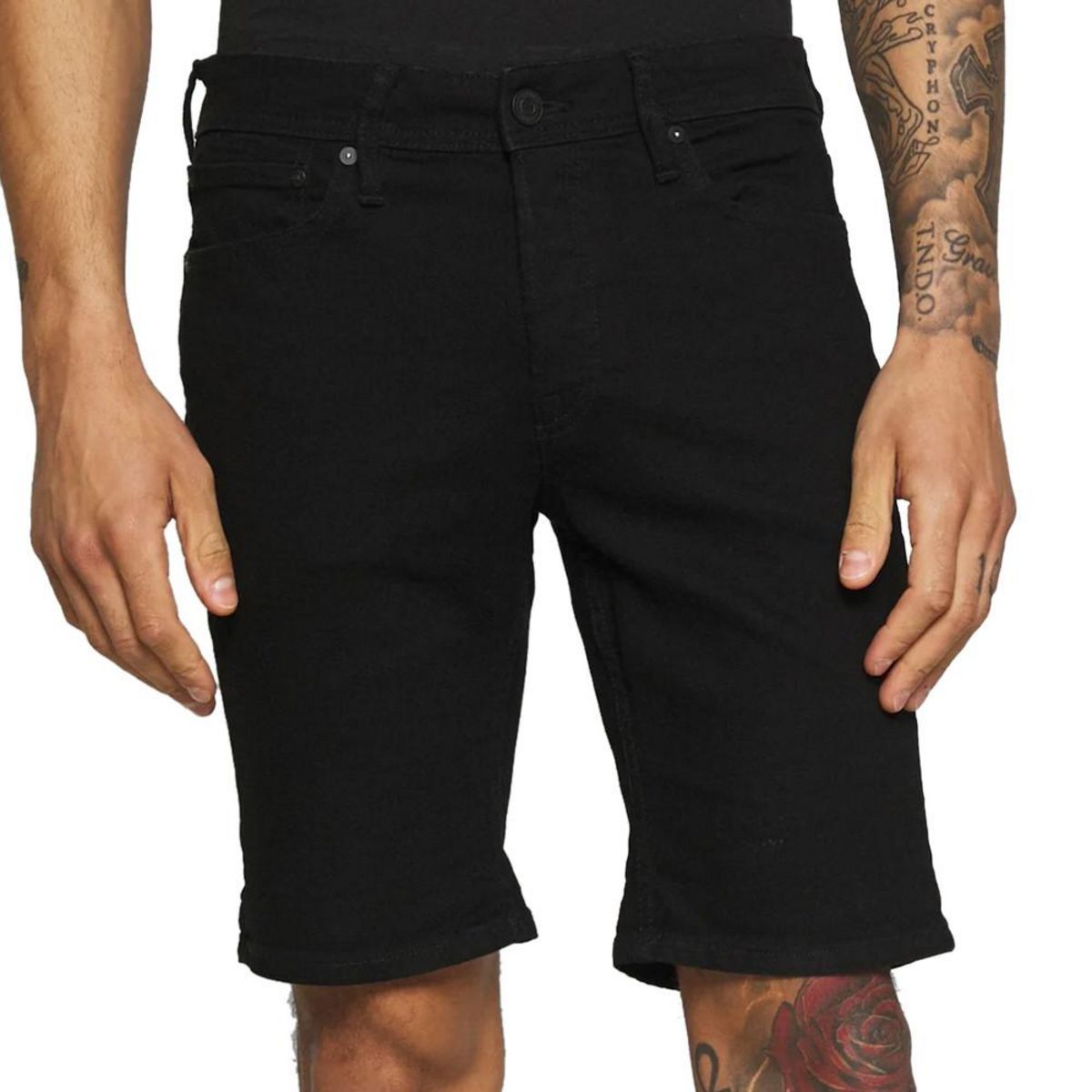 Bermuda jean 2025 noir homme