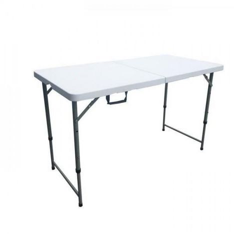 Table de réception pliante 6 personnes - 150 cm - Structure acier et  plateau en polyéthylene PEHD - Blanc