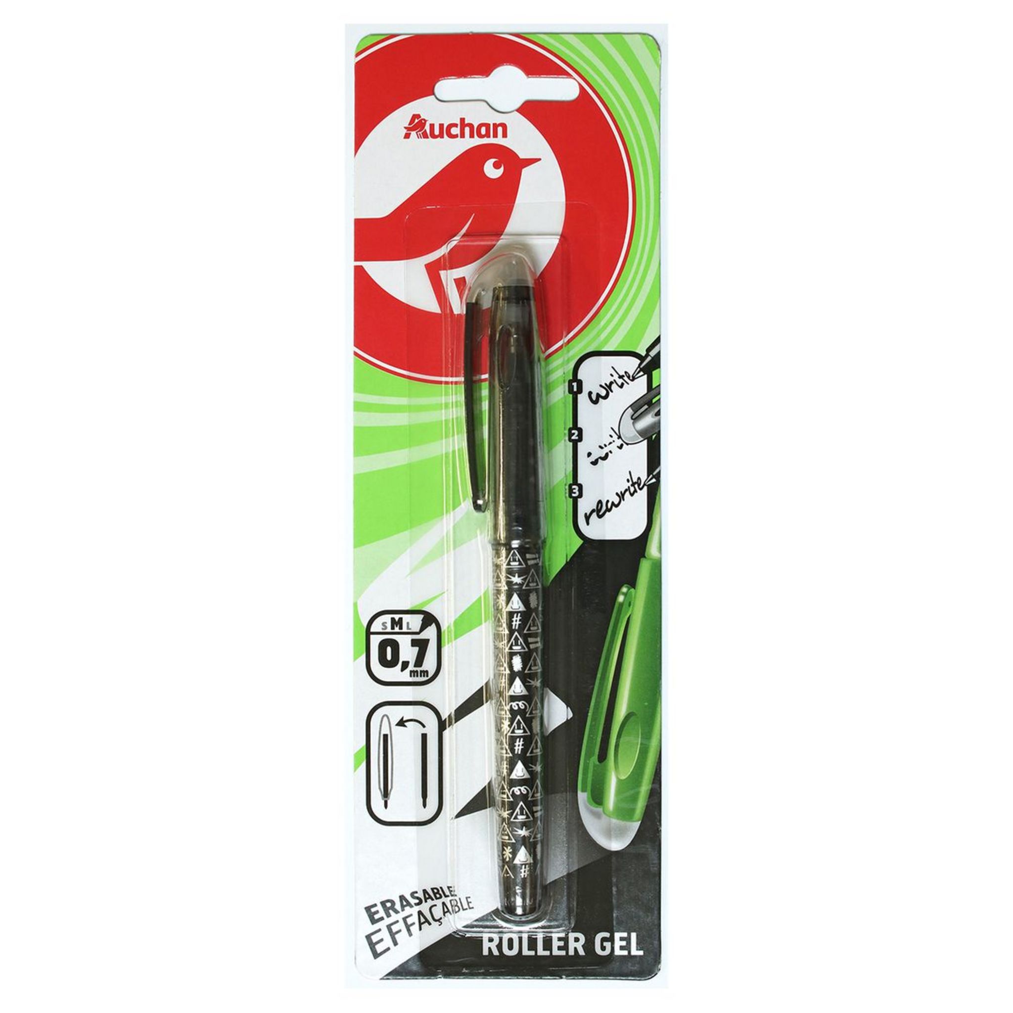 Stylo gel effaçable noir