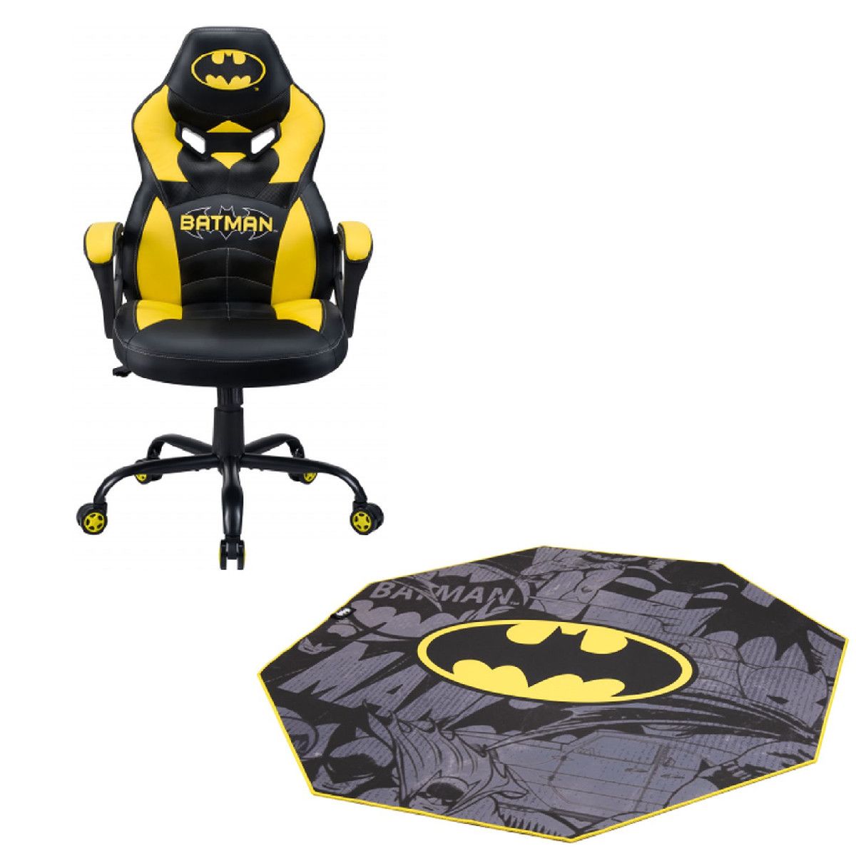 SUBSONIC Siège Gaming Junior Batman + Tapis de Sol Gamer Batman DC Comics  pas cher 