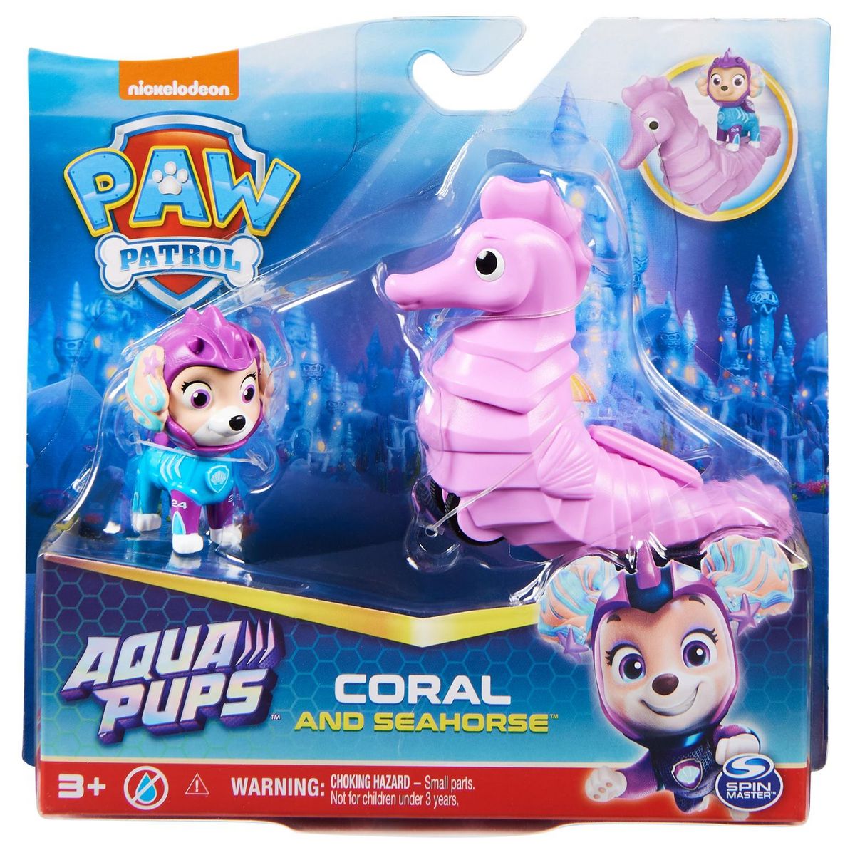 SPIN MASTER Pack x2 Figurine Aqua Pups Coral Pat Patrouille pas cher 