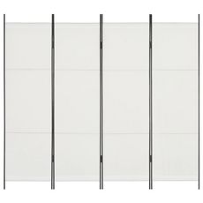 Cloison de separation 4 panneaux Blanc 200 x 180 cm