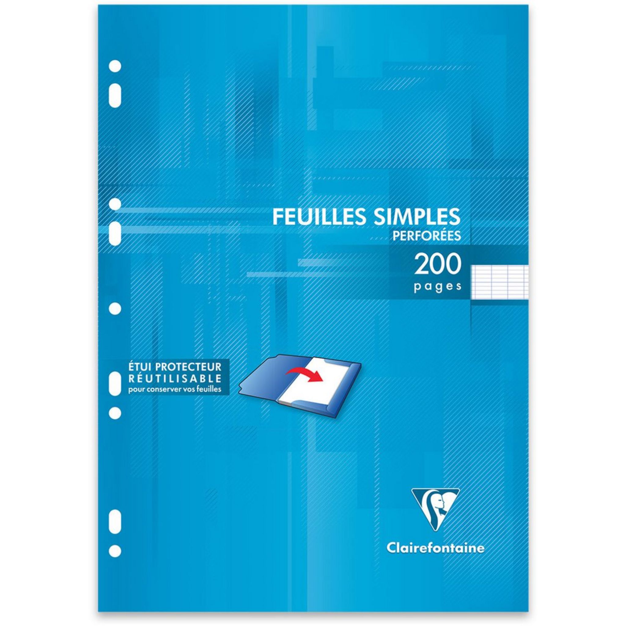 Feuille simple blanche Clairefontaine A4 grand carreaux 90g - etui