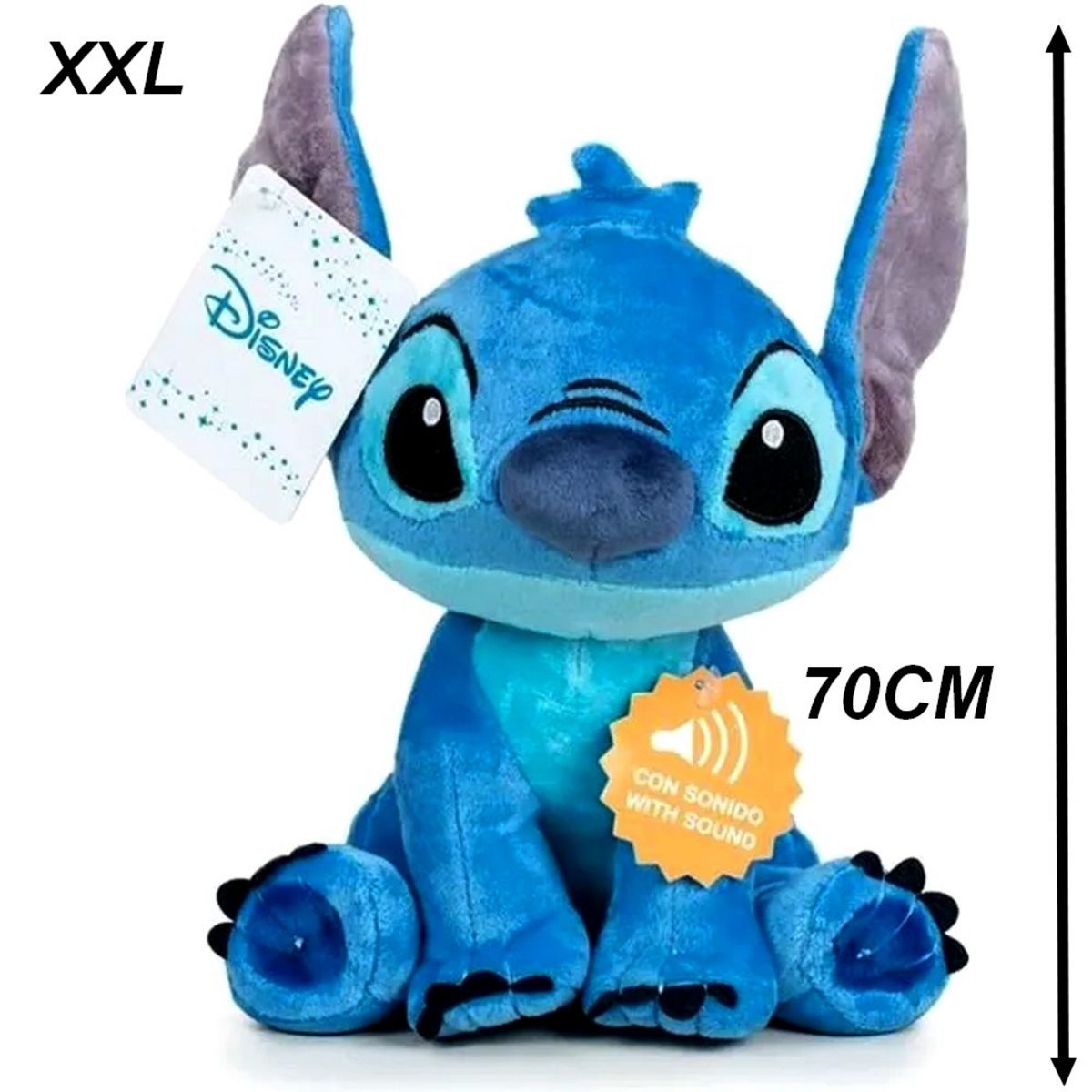 Geante peluche Stitch bleu 70 cm SON PARLE Lilo et Stitch XXL pas