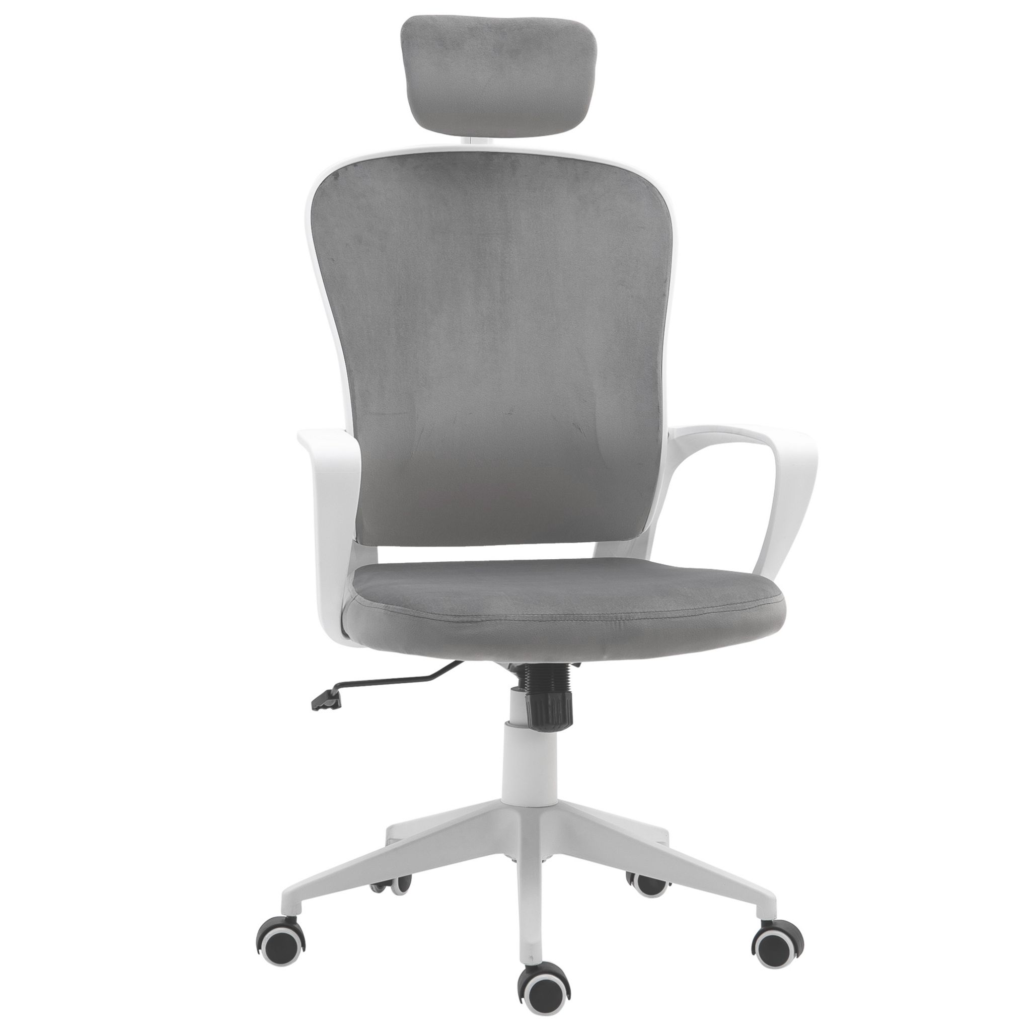 Fauteuil de bureau chaise de bureau assise haute réglable dim. 64L x 59l x  104-124H cm pivotant 360° maille respirante gris