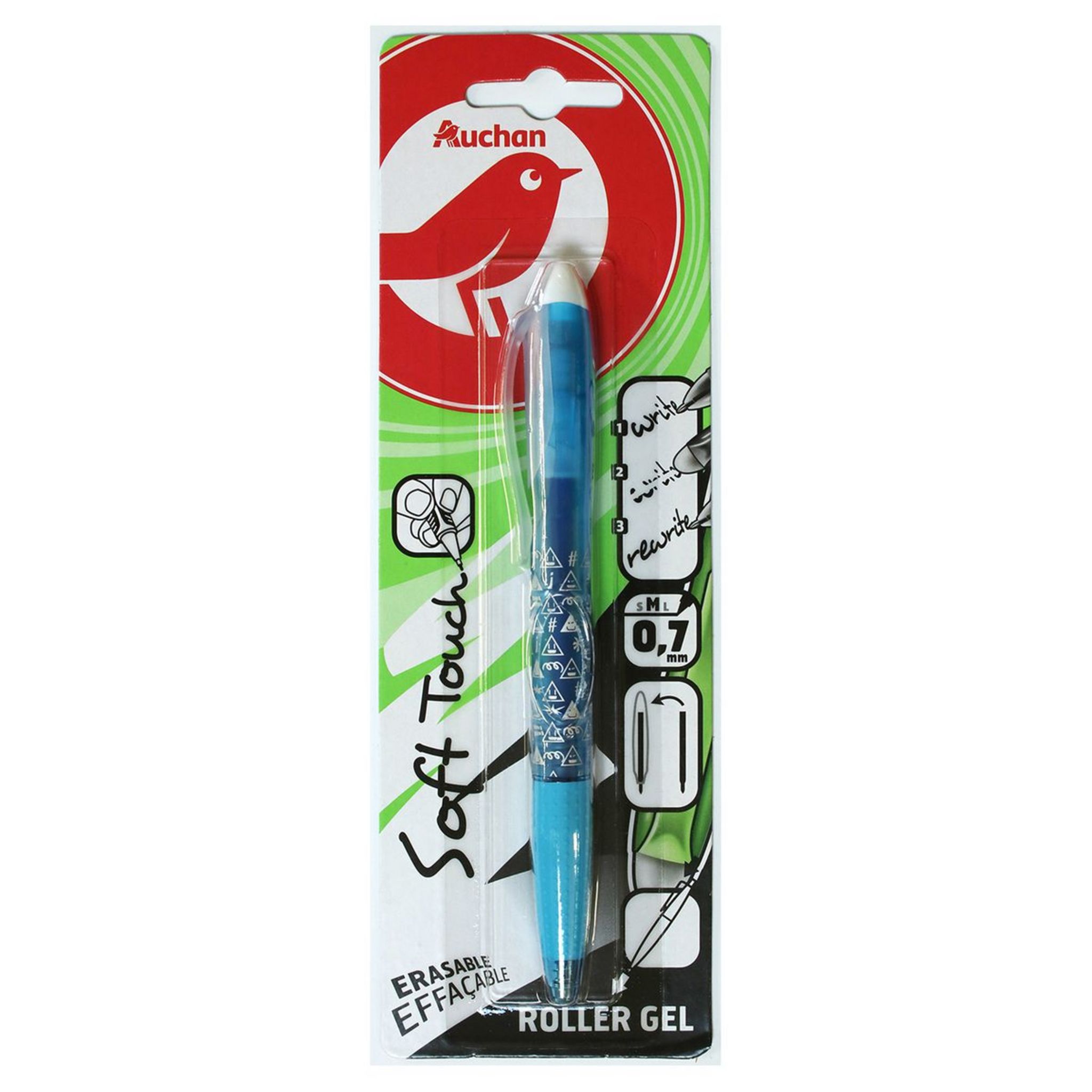 Stylo mine gel effaçable gomme intégrée - modèle dino bleu - La Poste