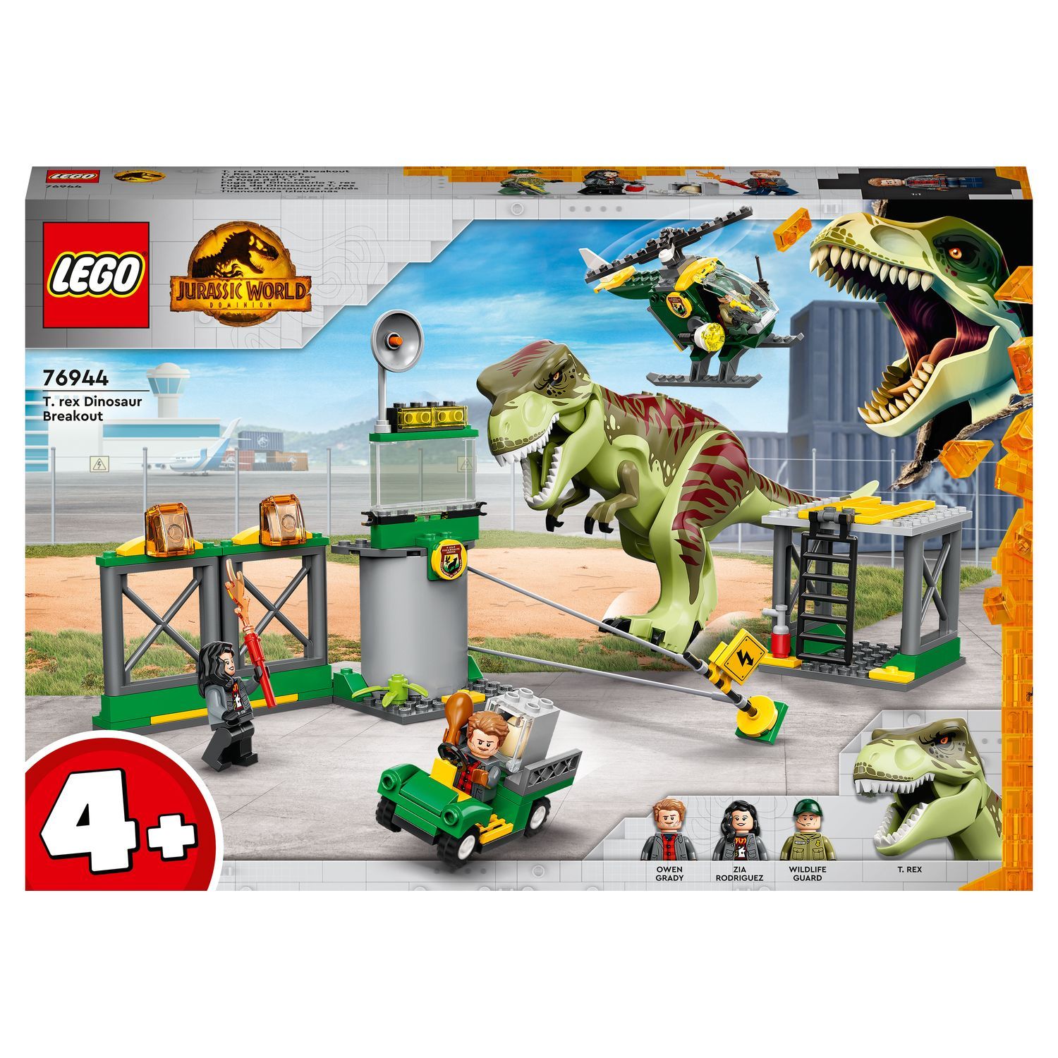 LEGO Jurassic World 76944 L'Évasion du T. Rex, Figurines et Jouet de  Dinosaures, Avec Voiture, Hélicoptère et Aéroport, Pour Enfants de 4 Ans et  Plus pas cher 