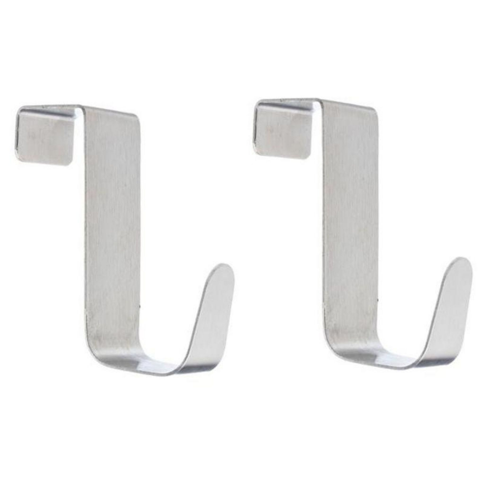 Lot de 2 Patères de Porte en Inox 1 Crochet 7cm Argent pas cher