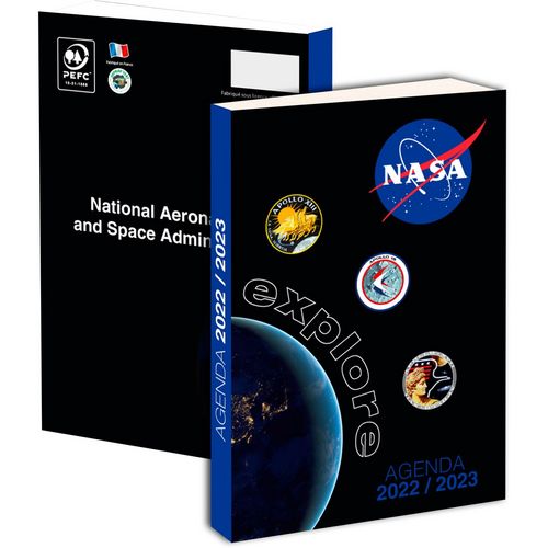 Agenda scolaire journalier 12x17cm souple NASA 2022-2023