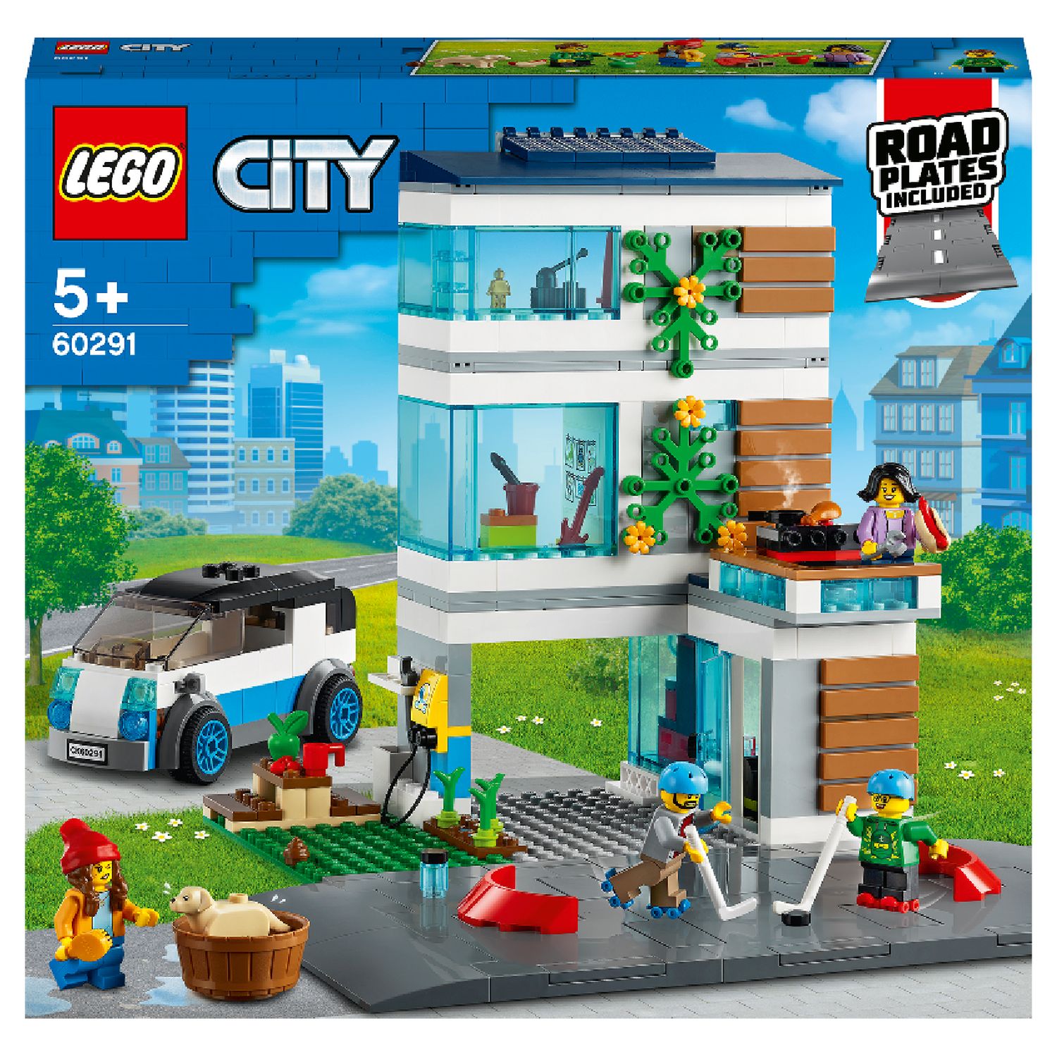 LEGO 60291 City la Maison Familiale avec Plaques Route, 4 Minifigures,  Jouet Filles et Garçons +5 Ans : : Jeux et Jouets