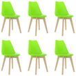 Chaises de salle a manger 6 pcs Vert Plastique