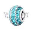 Charm perle blanc pavé de cristaux bleus et blancs et acier par SC Crystal