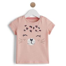 IN EXTENSO T-shirt manches courtes chat bébé fille (rose)