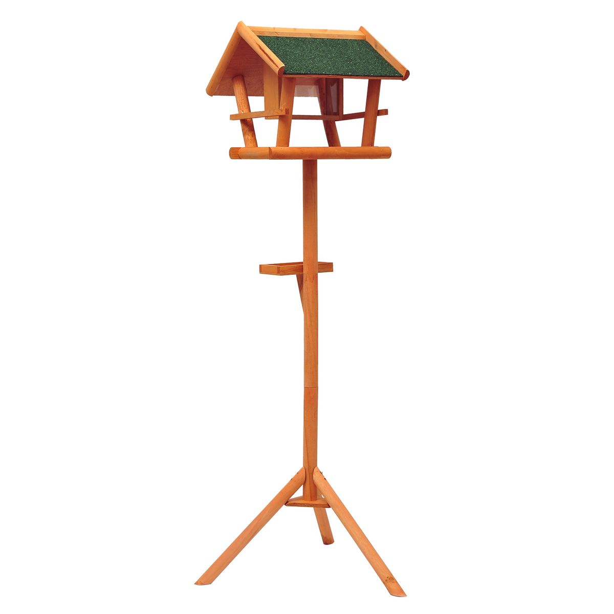 HOMCOM Mangeoire sur pied nichoir a plateau station a oiseaux bois pour exterieur 150cm
