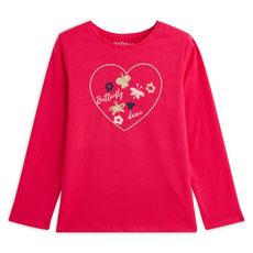 IN EXTENSO T-shirt manches longues papillons fille (Rose)