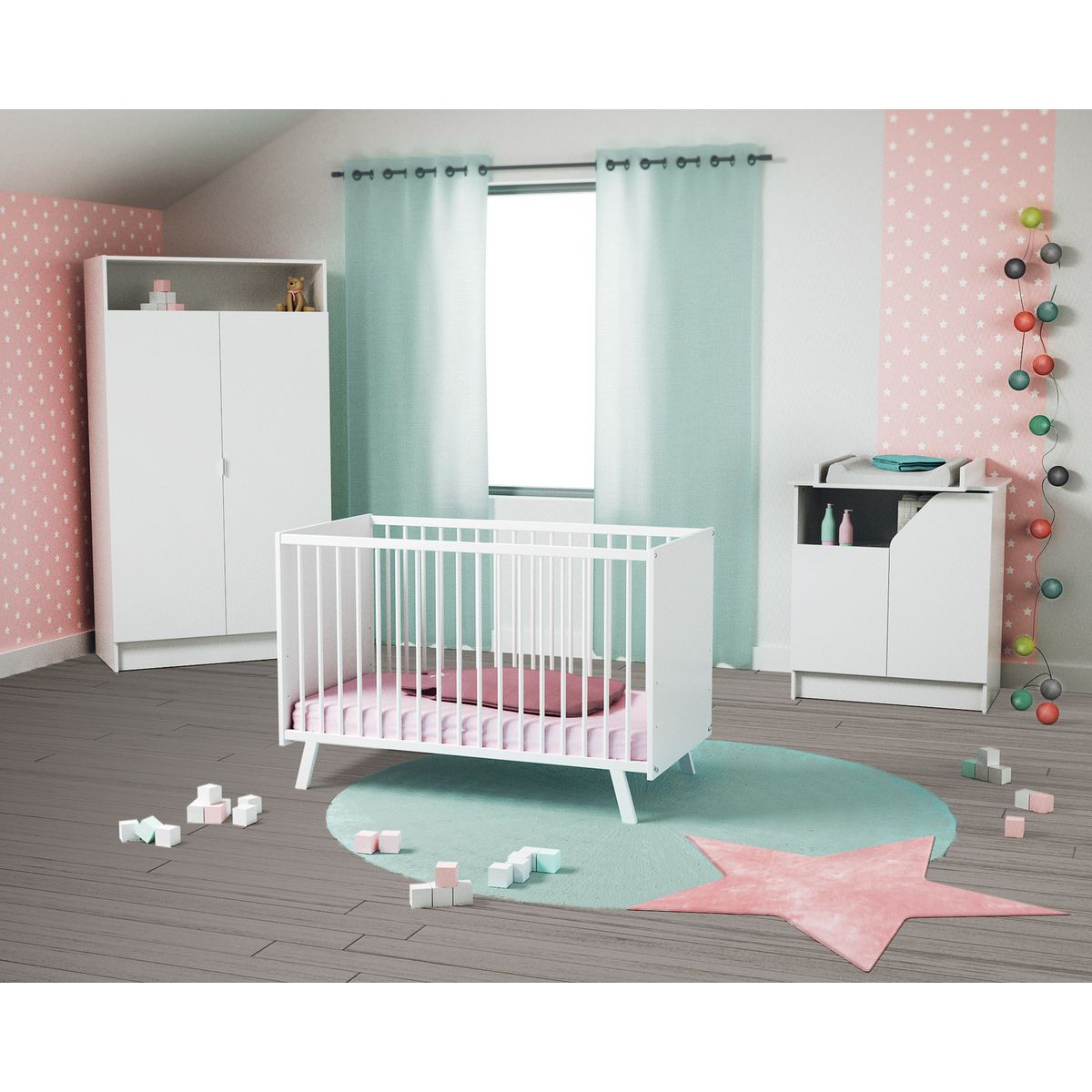 Lit Bebe Sommier Reglable 60x1cm Douceur Pas Cher A Prix Auchan