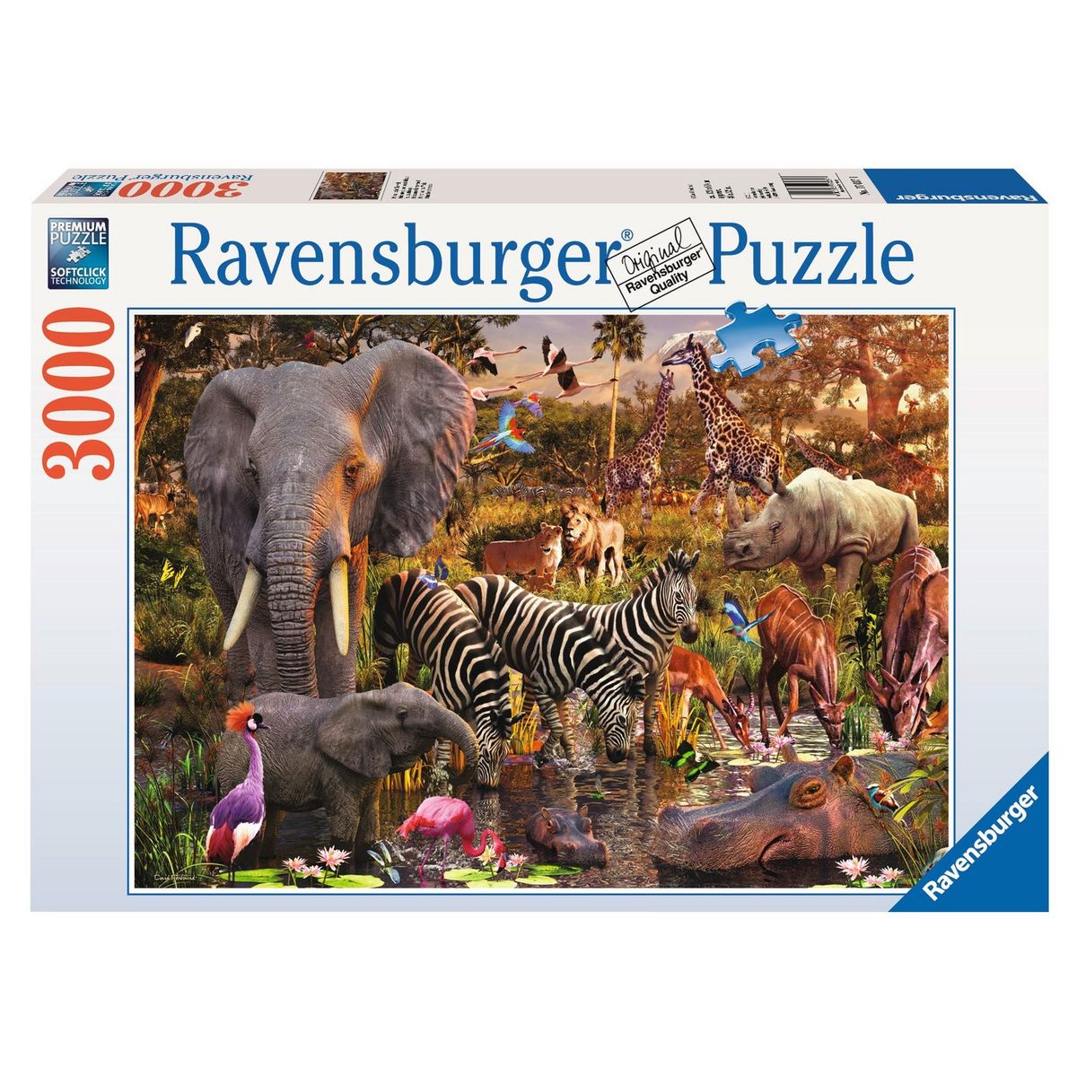 RAVENSBURGER Puzzle 3000 pièces Animaux d'Afrique pas cher 