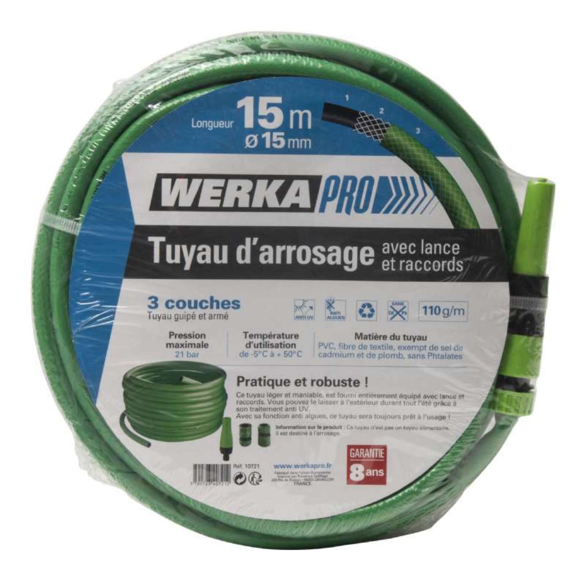 Enrouleur tuyaux d'arrosage Sweeek Dévidoir mural mini 20m enrouleur avec  tuyau d'arrosage raccord et lance fournis