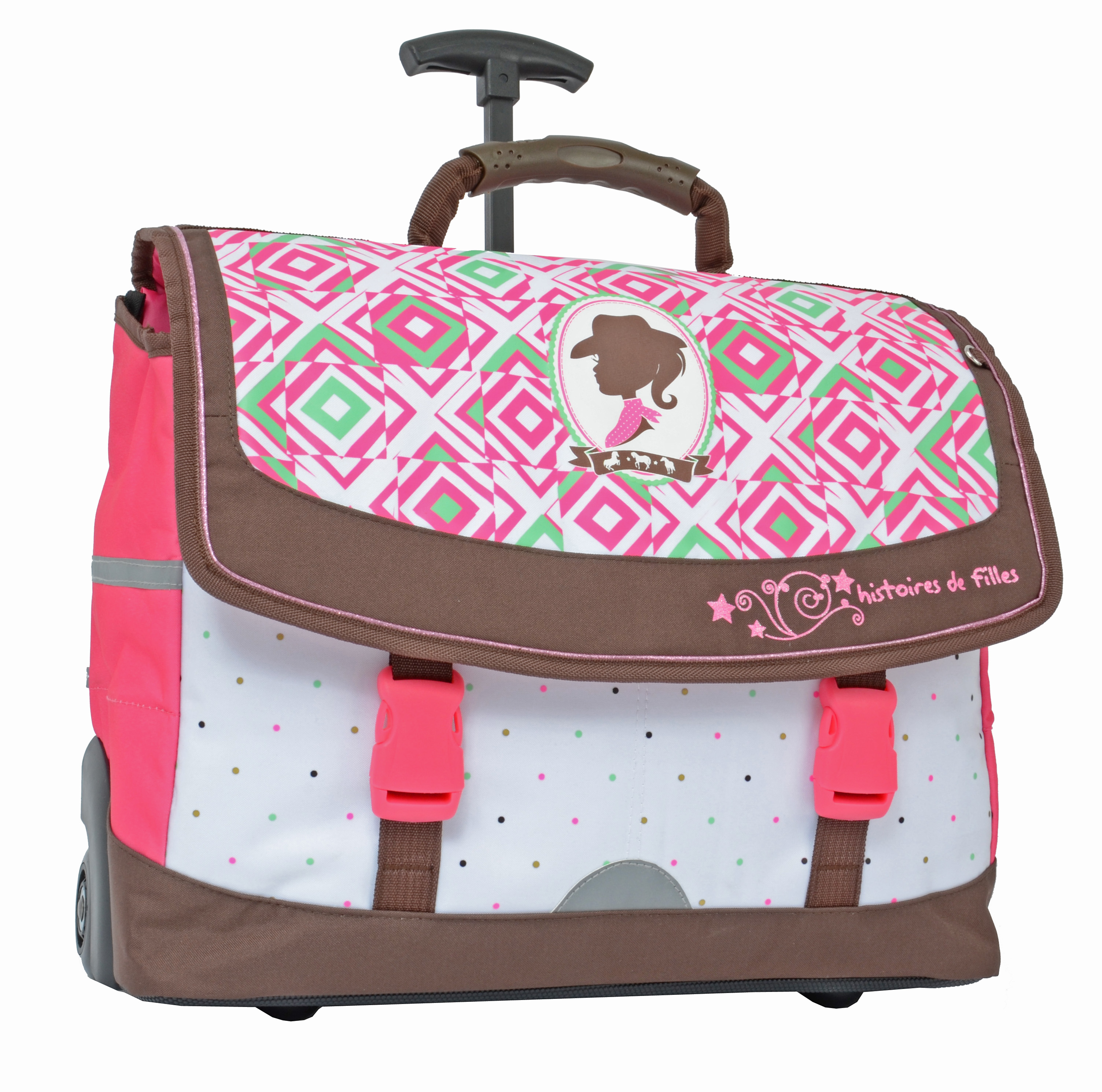 AUCHAN Cartable roulettes 41 cm Ranchgirl Histoires de filles