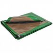 Bâche Toiture 10x15 m 250g/m2 Traitée Anti UV Verte et marron - Couverture toiture en polyéthylène haute qualité