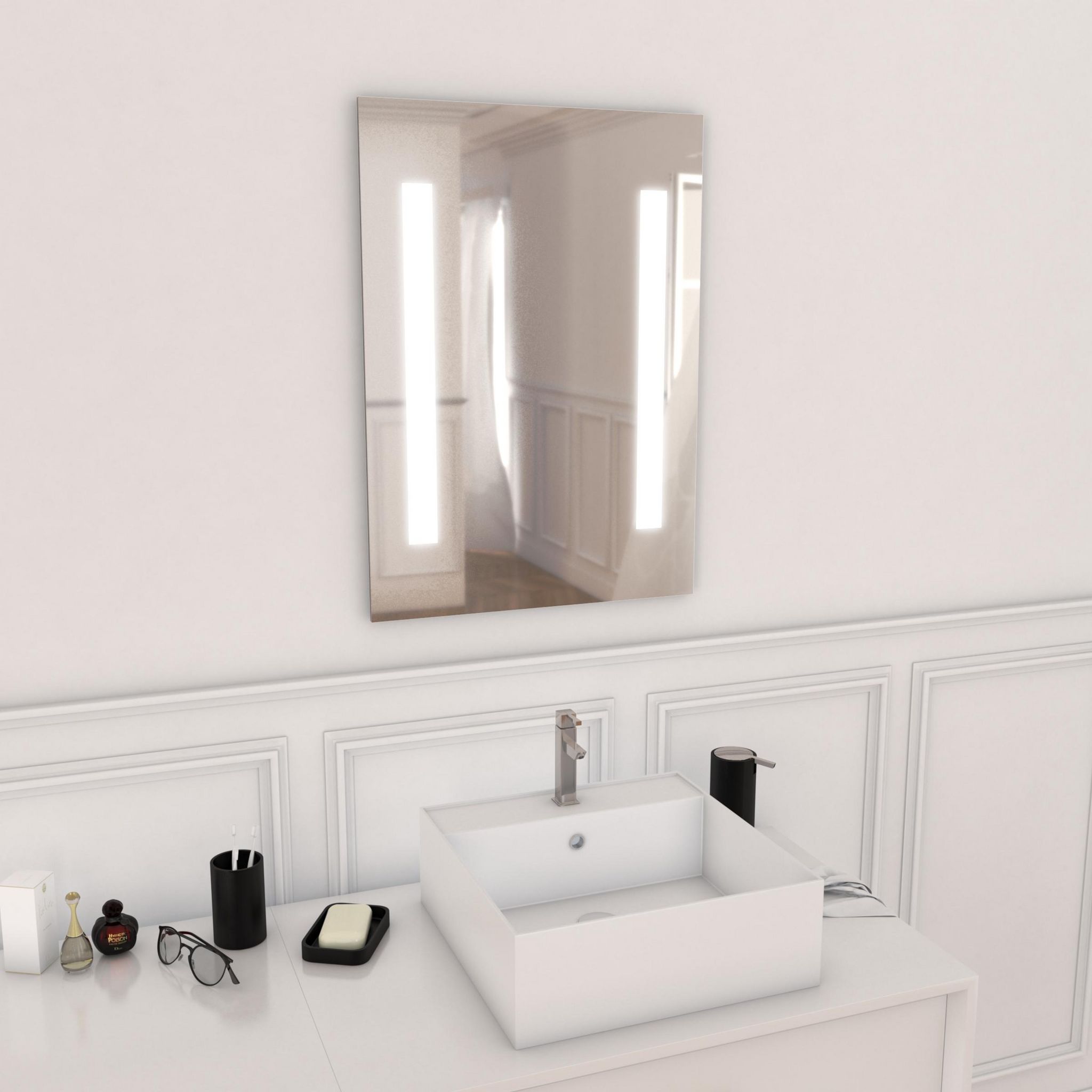 Miroir sur pied Famia LED avec éclairage LED : Miroir Pour Toi