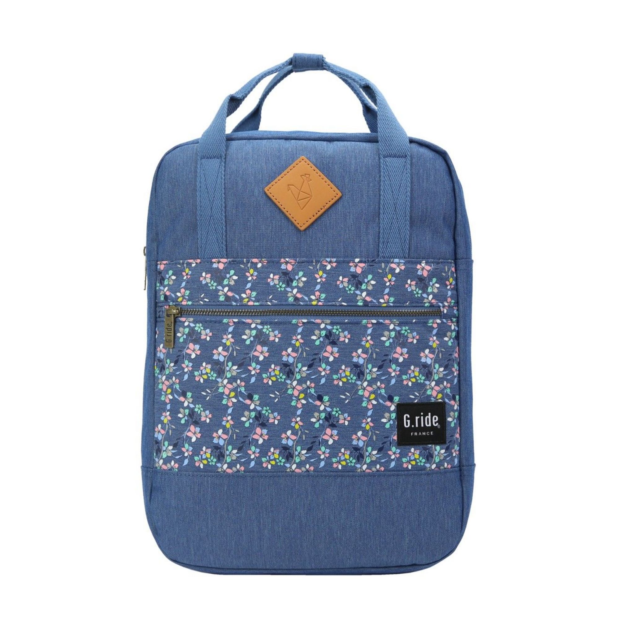 Bagtrotter Sac dos Diane G.Ride Marine Motif Fleurs pas cher